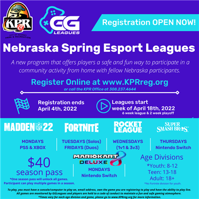 Kearney Park & Recreation Department: GG Leagues Spring Esport Nebraska ...